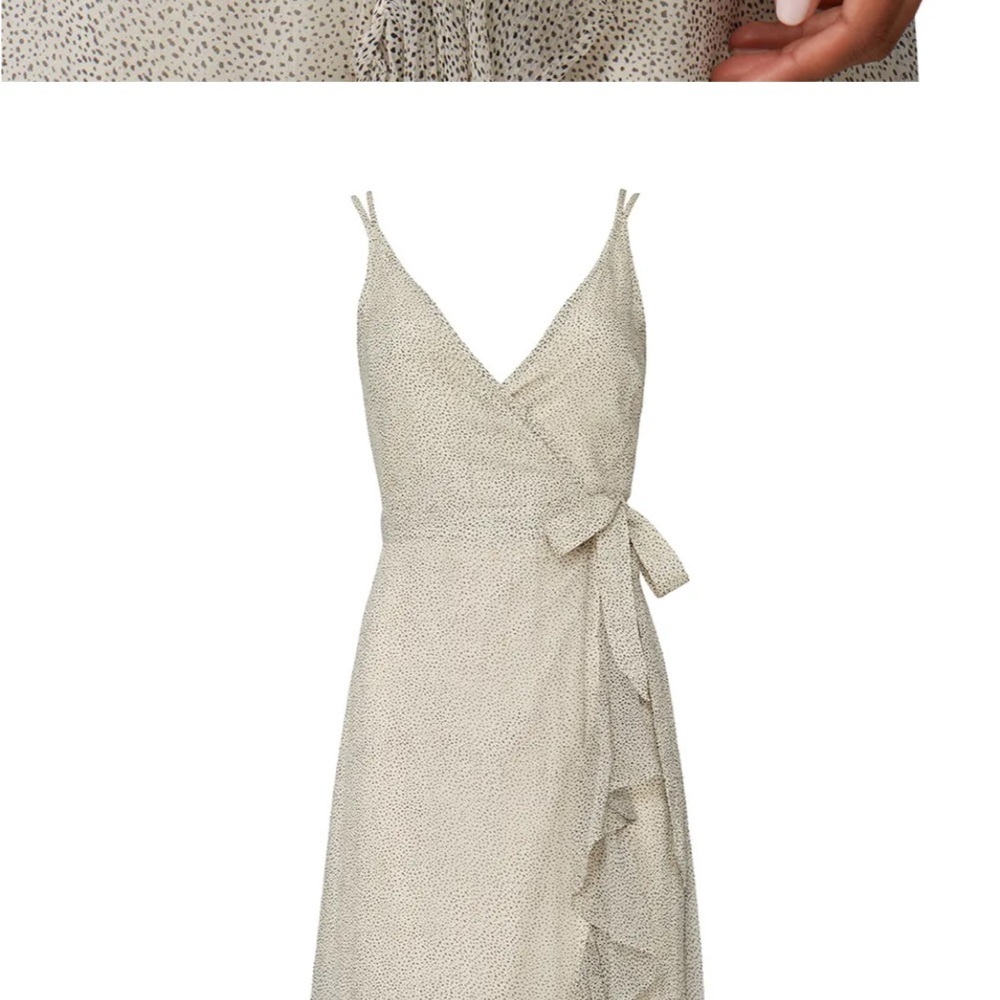 All Saints Dayla Speckled Cream Asymmetrical Dress